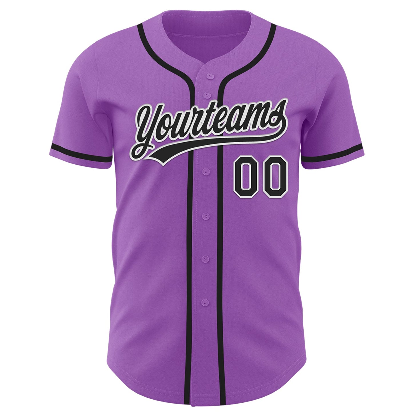 Custom Medium Purple Black-White Authentic Baseball Jersey - Sky-Custom