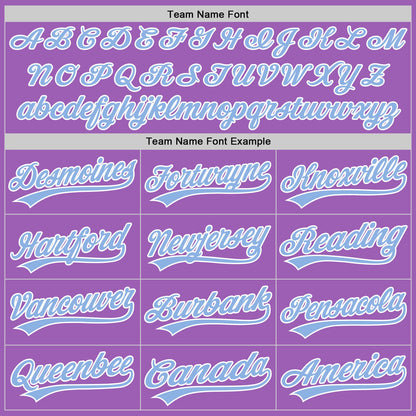 Custom Medium Purple Light Blue-White Authentic Baseball Jersey - Sky-Custom