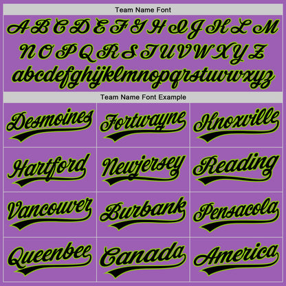 Custom Medium Purple Black-Neon Green Authentic Baseball Jersey - Sky-Custom
