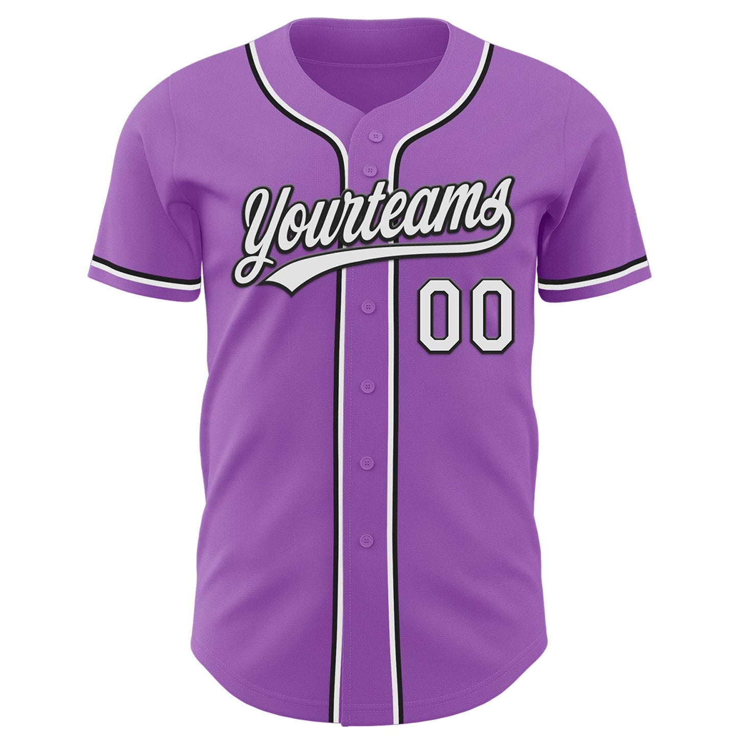 Custom Medium Purple White-Black Authentic Baseball Jersey - Sky-Custom