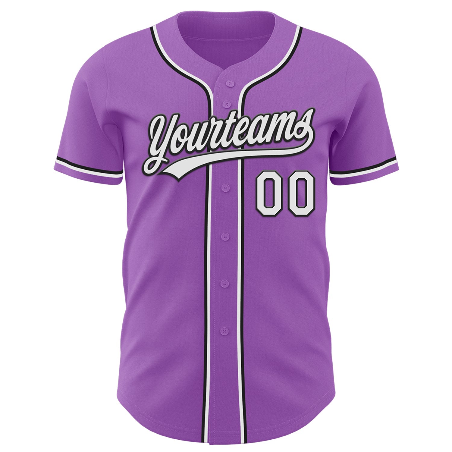 Custom Medium Purple White-Black Authentic Baseball Jersey - Sky-Custom