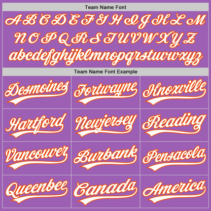 Custom Medium Purple White-Orange Authentic Baseball Jersey - Sky-Custom