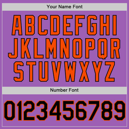 Custom Medium Purple Black-Orange Authentic Baseball Jersey - Sky-Custom