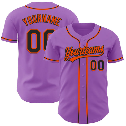 Custom Medium Purple Black-Orange Authentic Baseball Jersey - Sky-Custom