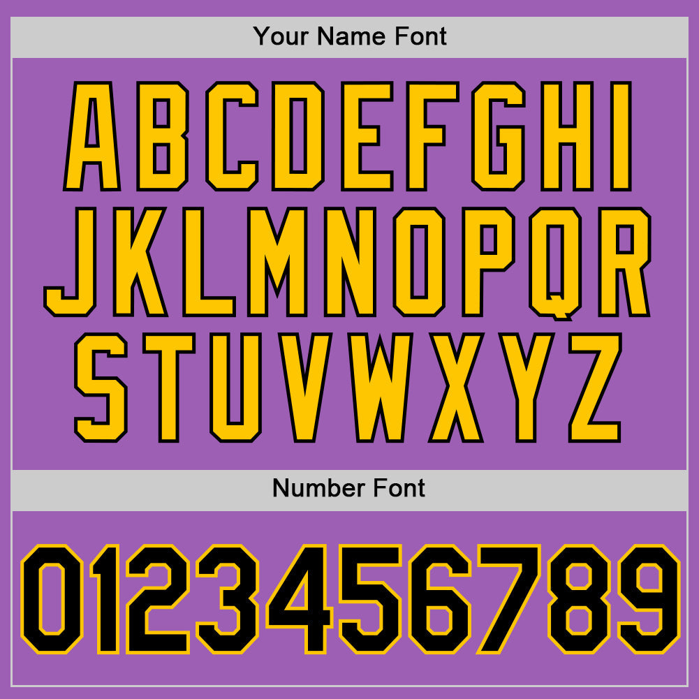 Custom Medium Purple Black-Yellow Authentic Baseball Jersey - Sky-Custom