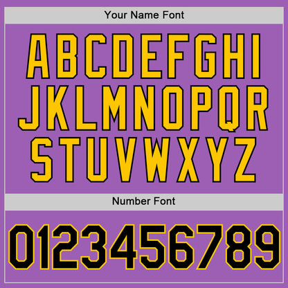 Custom Medium Purple Black-Yellow Authentic Baseball Jersey - Sky-Custom