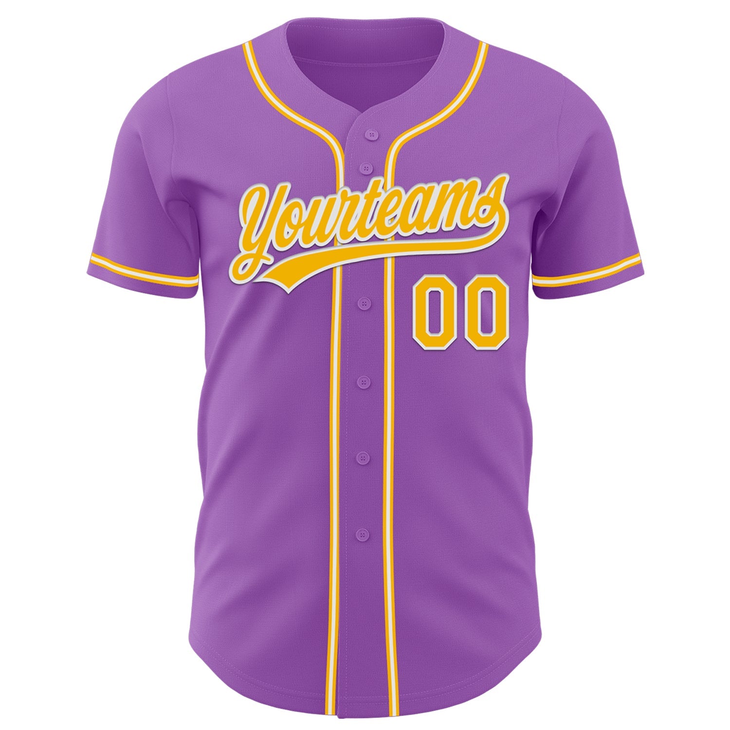Custom Medium Purple Gold-White Authentic Baseball Jersey - Sky-Custom