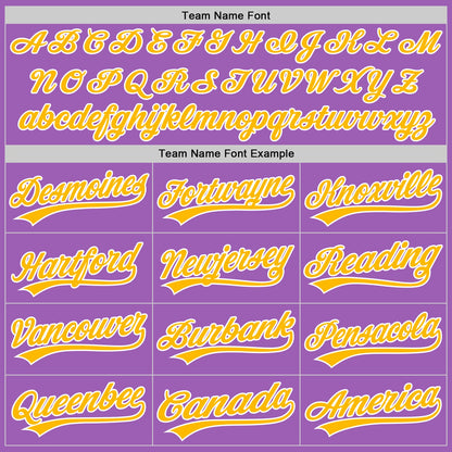 Custom Medium Purple Gold-White Authentic Baseball Jersey - Sky-Custom
