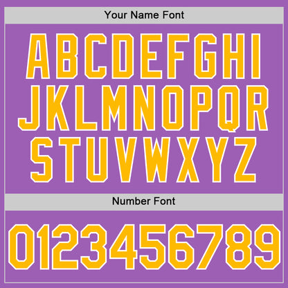 Custom Medium Purple Gold-White Authentic Baseball Jersey - Sky-Custom