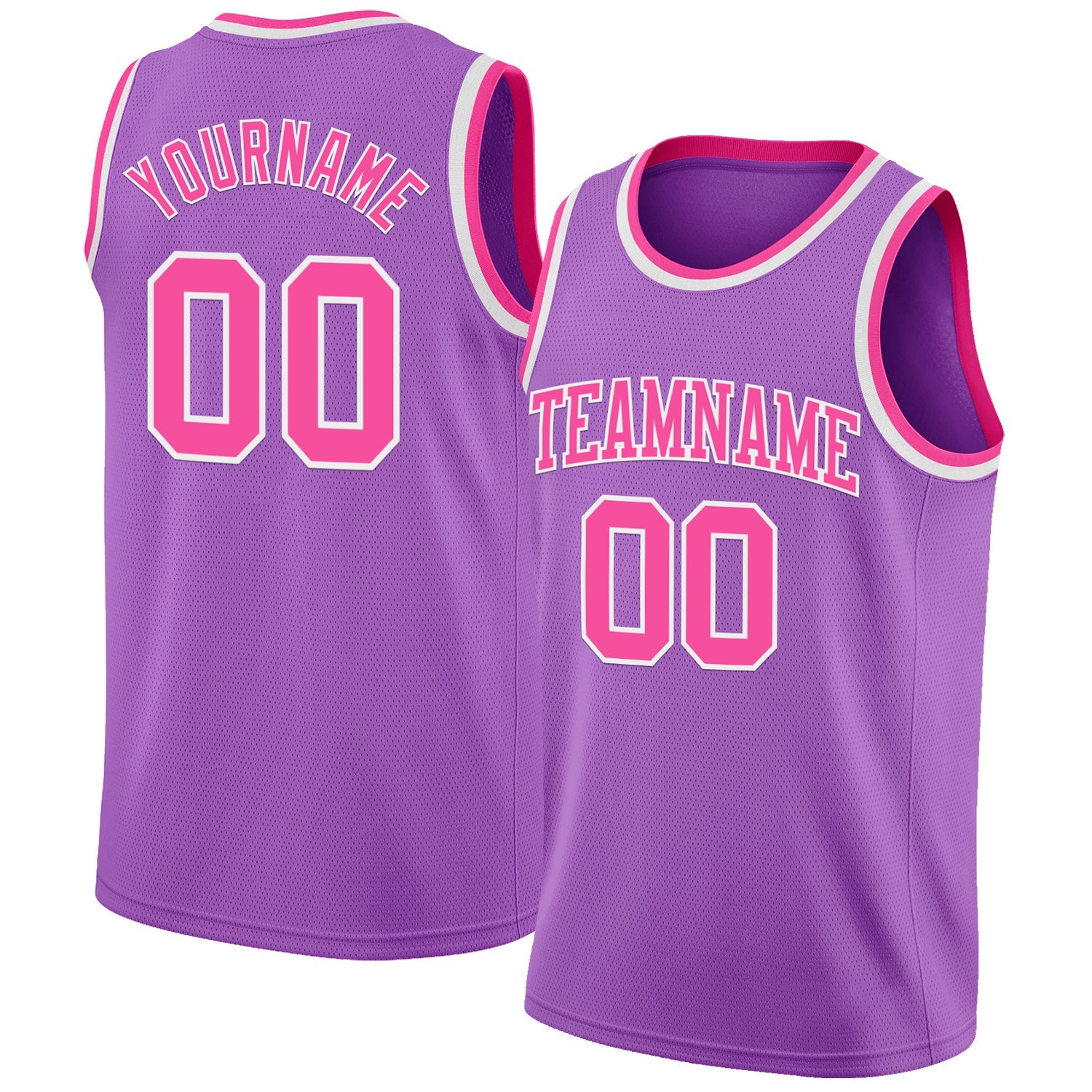 Custom Medium Purple Pink-White Authentic Basketball Jersey - Sky-Custom
