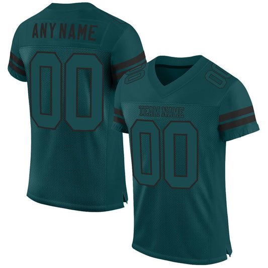 Custom Midnight Green Midnight Green-Black Mesh Authentic Football Jersey - Sky-Custom