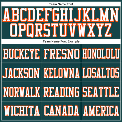 Custom Midnight Green White-Orange Mesh Authentic Football Jersey - Sky-Custom