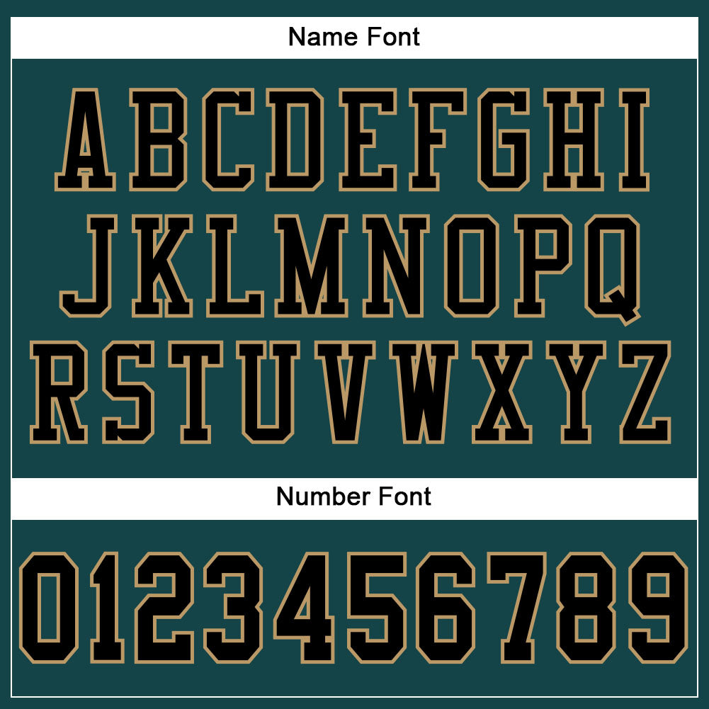 Custom Midnight Green Black-Old Gold Mesh Authentic Football Jersey - Sky-Custom