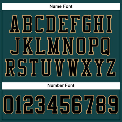 Custom Midnight Green Black-Old Gold Mesh Authentic Football Jersey - Sky-Custom