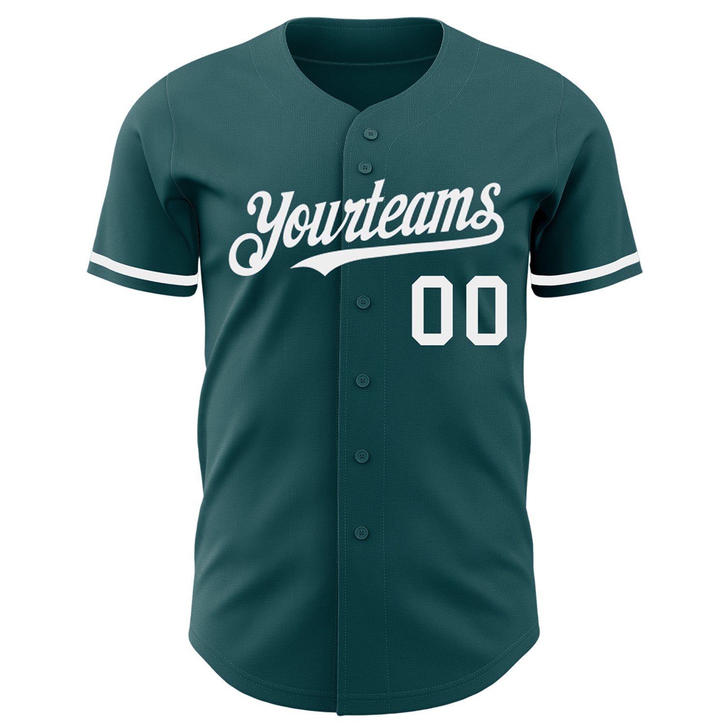 Custom Midnight Green White Authentic Baseball Jersey - Sky-Custom