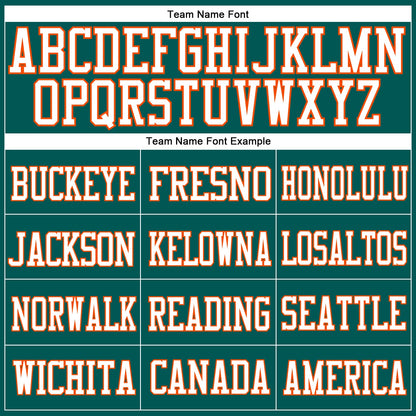 Custom Midnight Green White-Orange Mesh Authentic Football Jersey - Sky-Custom