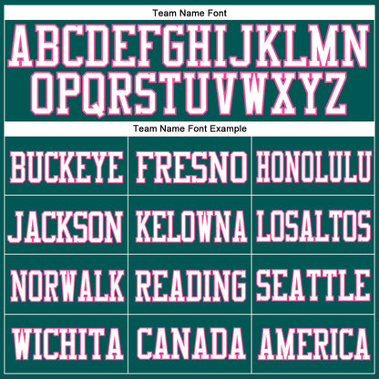 Custom Midnight Green White-Pink Mesh Authentic Football Jersey - Sky-Custom