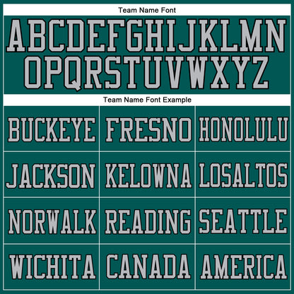 Custom Midnight Green Gray-Black Mesh Authentic Football Jersey - Sky-Custom