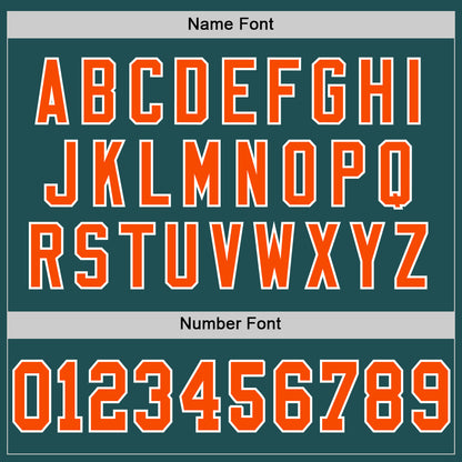 Custom Midnight Green Orange-White Mesh Authentic Throwback Football Jersey - Sky-Custom