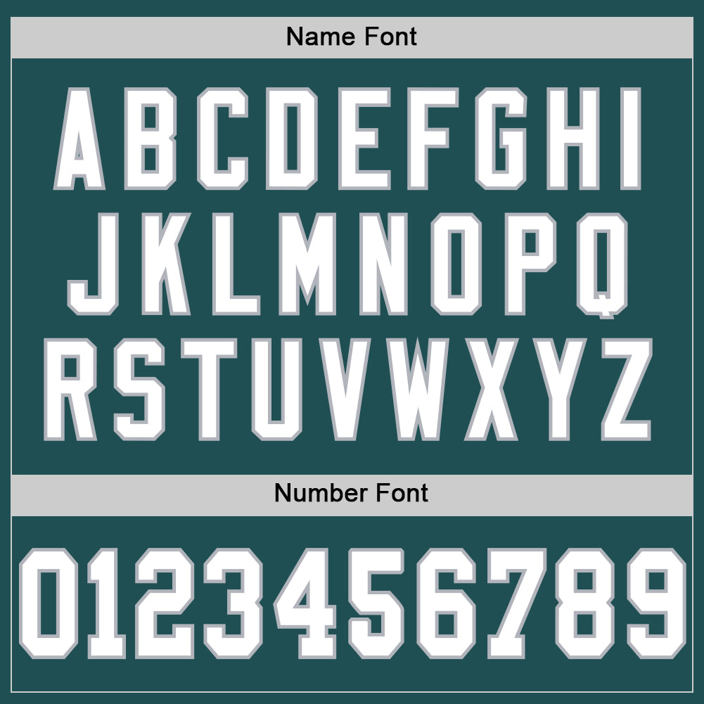 Custom Midnight Green White-Gray Mesh Authentic Throwback Football Jersey - Sky-Custom