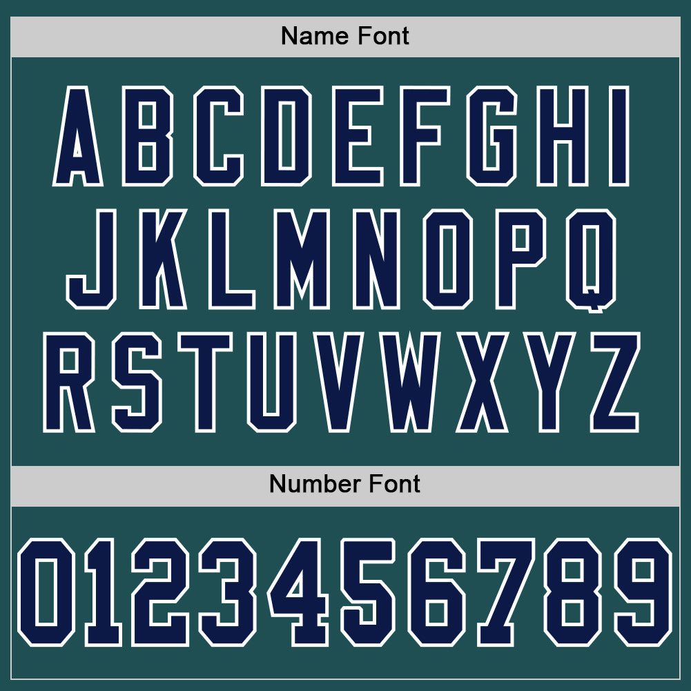 Custom Midnight Green Navy-White Mesh Authentic Throwback Football Jersey - Sky-Custom