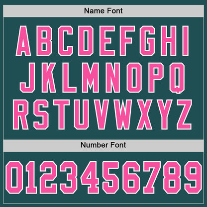 Custom Midnight Green Pink-White Mesh Authentic Throwback Football Jersey - Sky-Custom