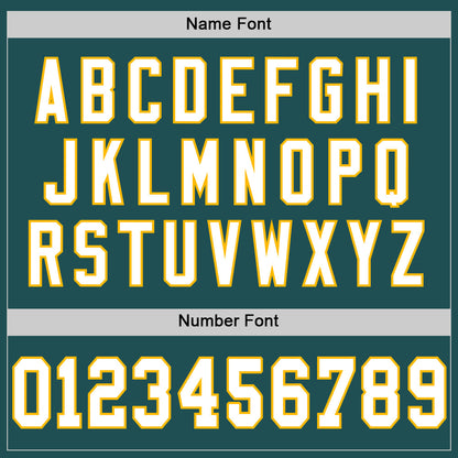 Custom Midnight Green White-Gold Mesh Authentic Throwback Football Jersey - Sky-Custom