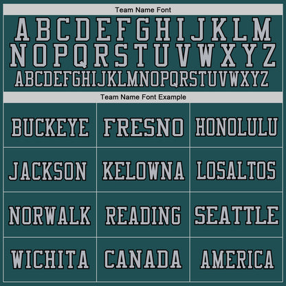 Custom Midnight Green Gray-Black Mesh Authentic Throwback Football Jersey - Sky-Custom