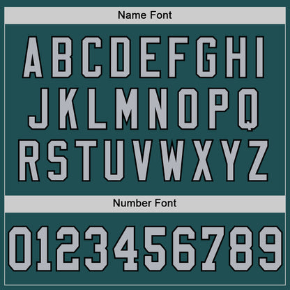 Custom Midnight Green Gray-Black Mesh Authentic Throwback Football Jersey - Sky-Custom