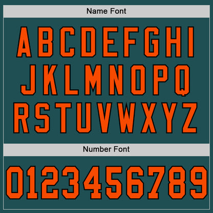 Custom Midnight Green Orange-Black Mesh Authentic Throwback Football Jersey - Sky-Custom