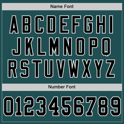 Custom Midnight Green Black-White Mesh Authentic Throwback Football Jersey - Sky-Custom