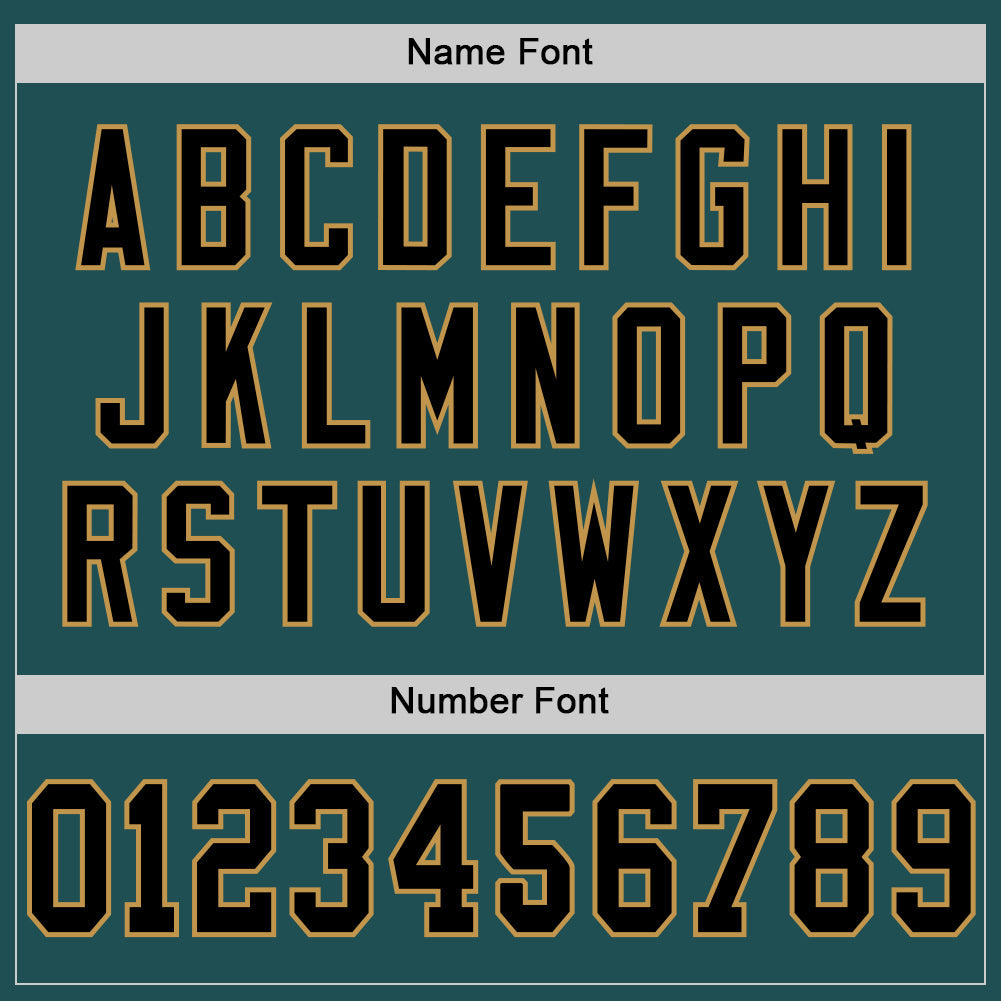 Custom Midnight Green Black-Old Gold Mesh Authentic Throwback Football Jersey - Sky-Custom