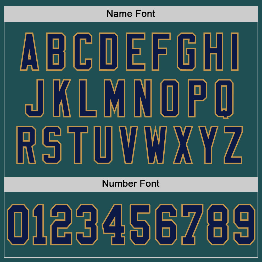 Custom Midnight Green Navy-Old Gold Mesh Authentic Throwback Football Jersey - Sky-Custom