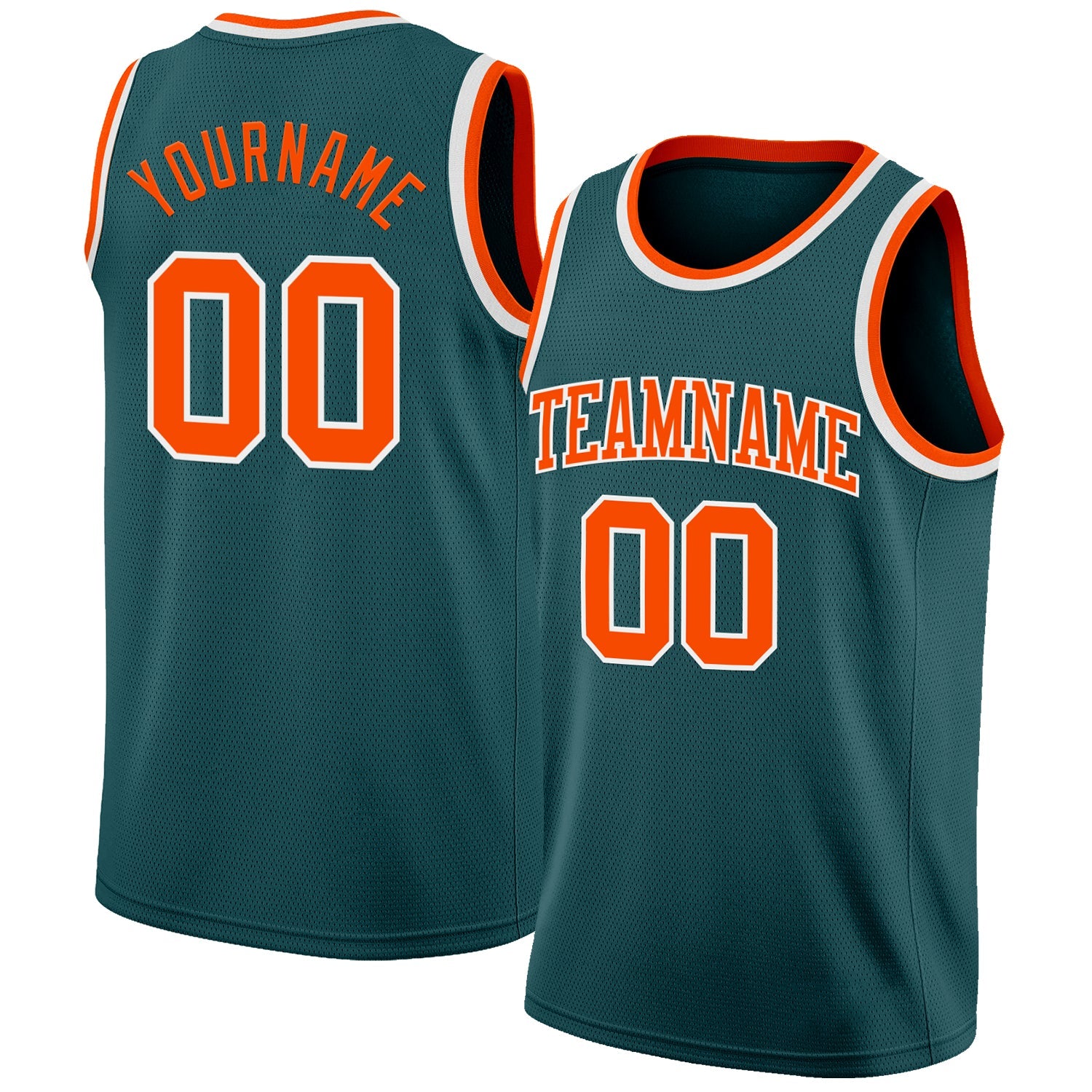 Custom Midnight Green Orange-White Authentic Basketball Jersey - Sky-Custom