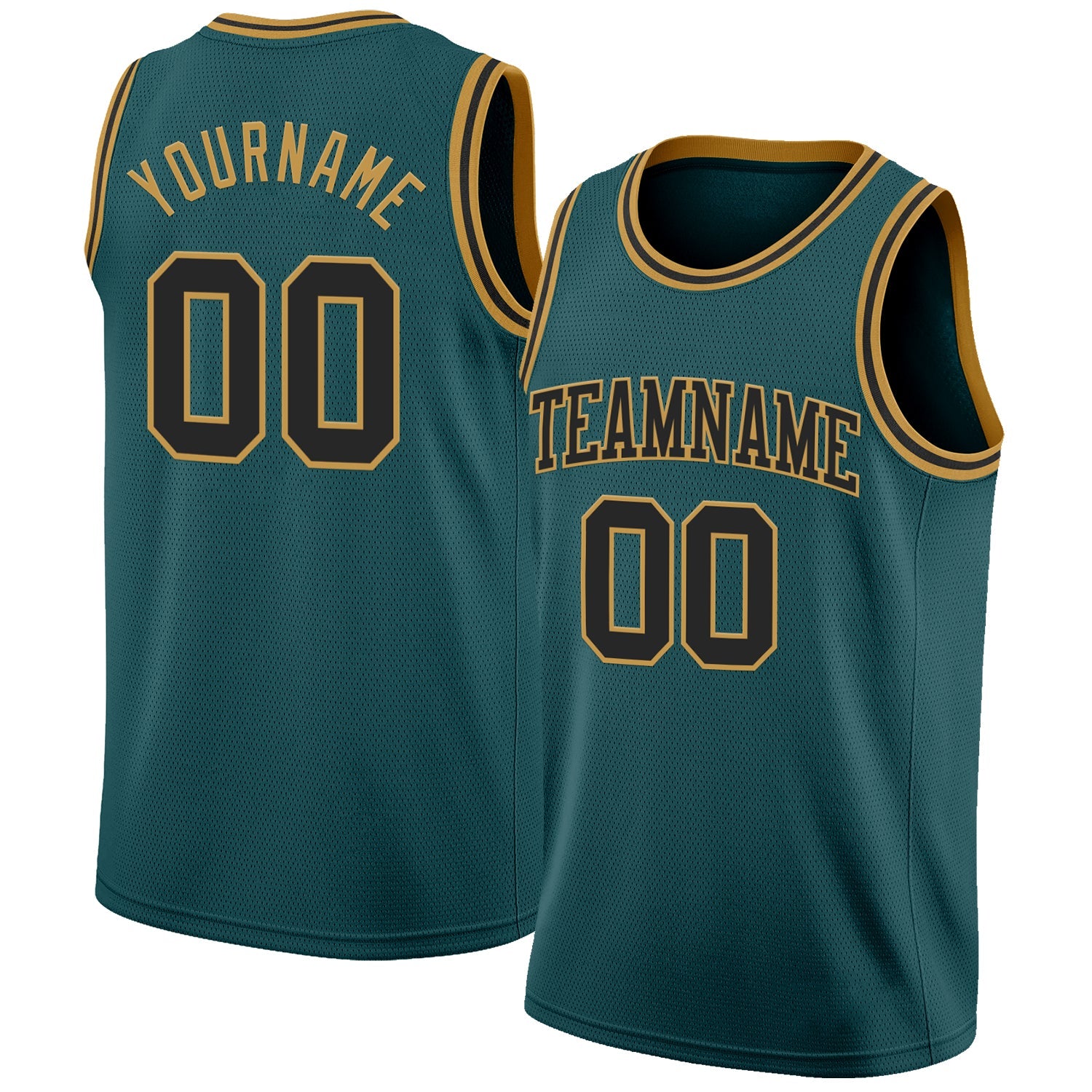 Custom Midnight Green Black-Old Gold Authentic Basketball Jersey - Sky-Custom