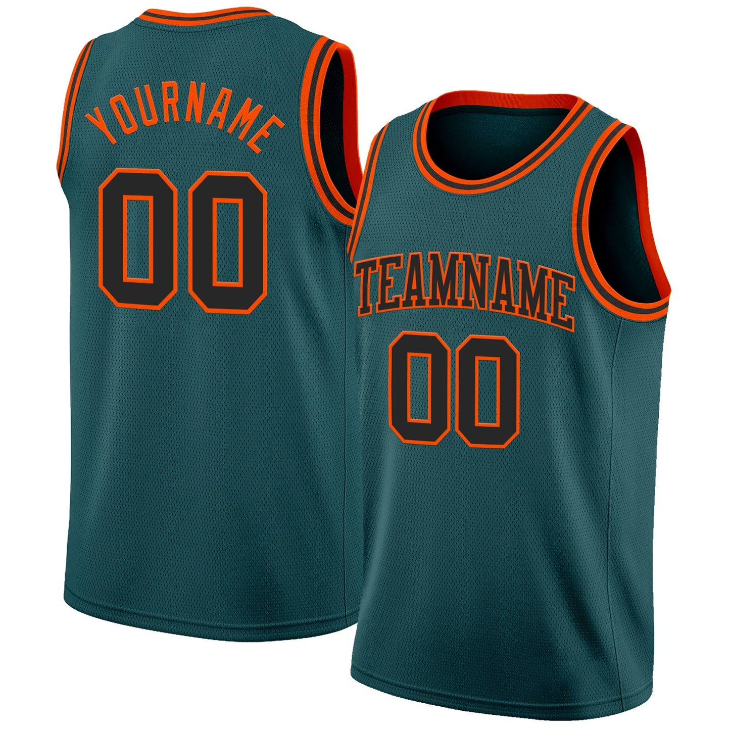 Custom Midnight Green Black-Orange Authentic Basketball Jersey - Sky-Custom