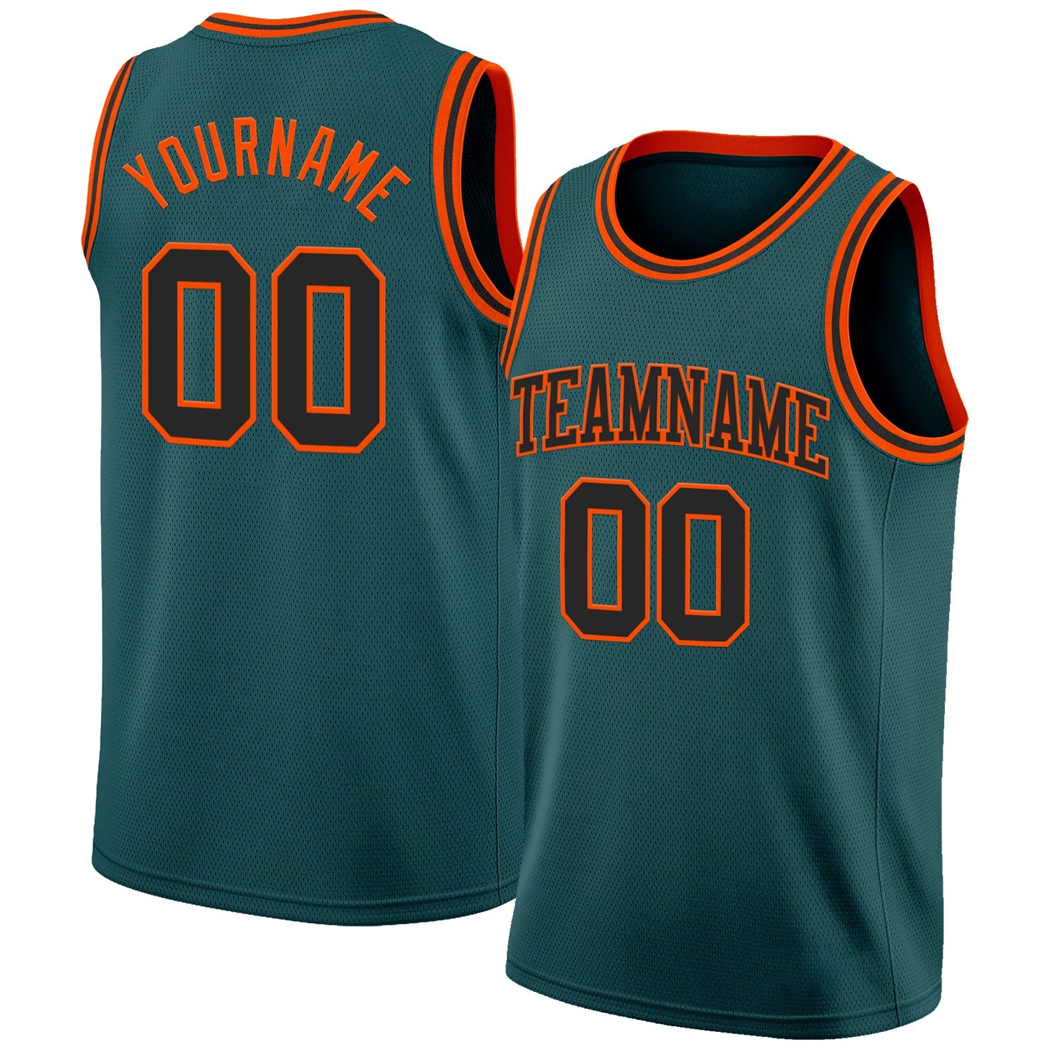 Custom Midnight Green Black-Orange Authentic Basketball Jersey - Sky-Custom