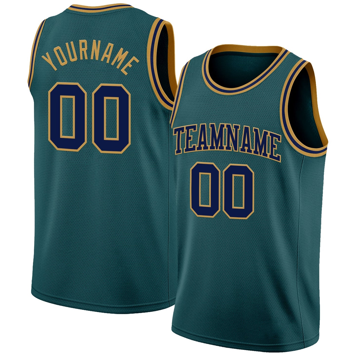 Custom Midnight Green Navy-Old Gold Authentic Basketball Jersey - Sky-Custom