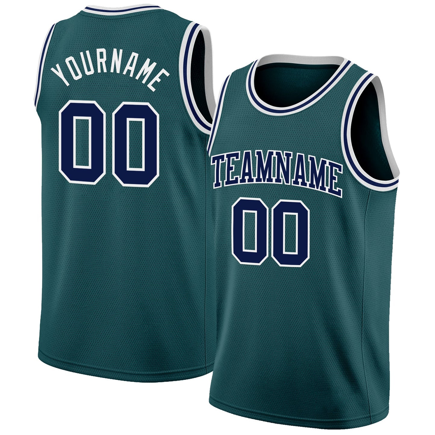 Custom Midnight Green Navy-White Authentic Basketball Jersey - Sky-Custom