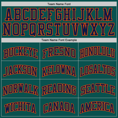 Custom Midnight Green Navy-Orange Authentic Basketball Jersey - Sky-Custom