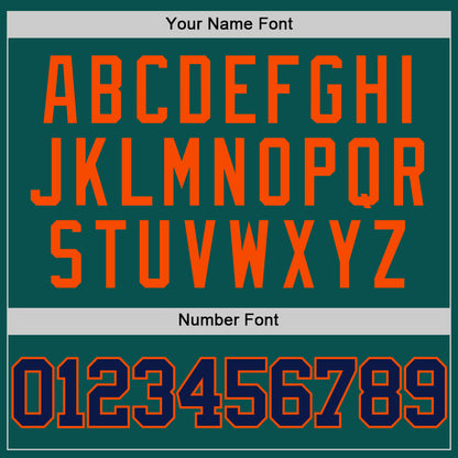 Custom Midnight Green Navy-Orange Authentic Basketball Jersey - Sky-Custom