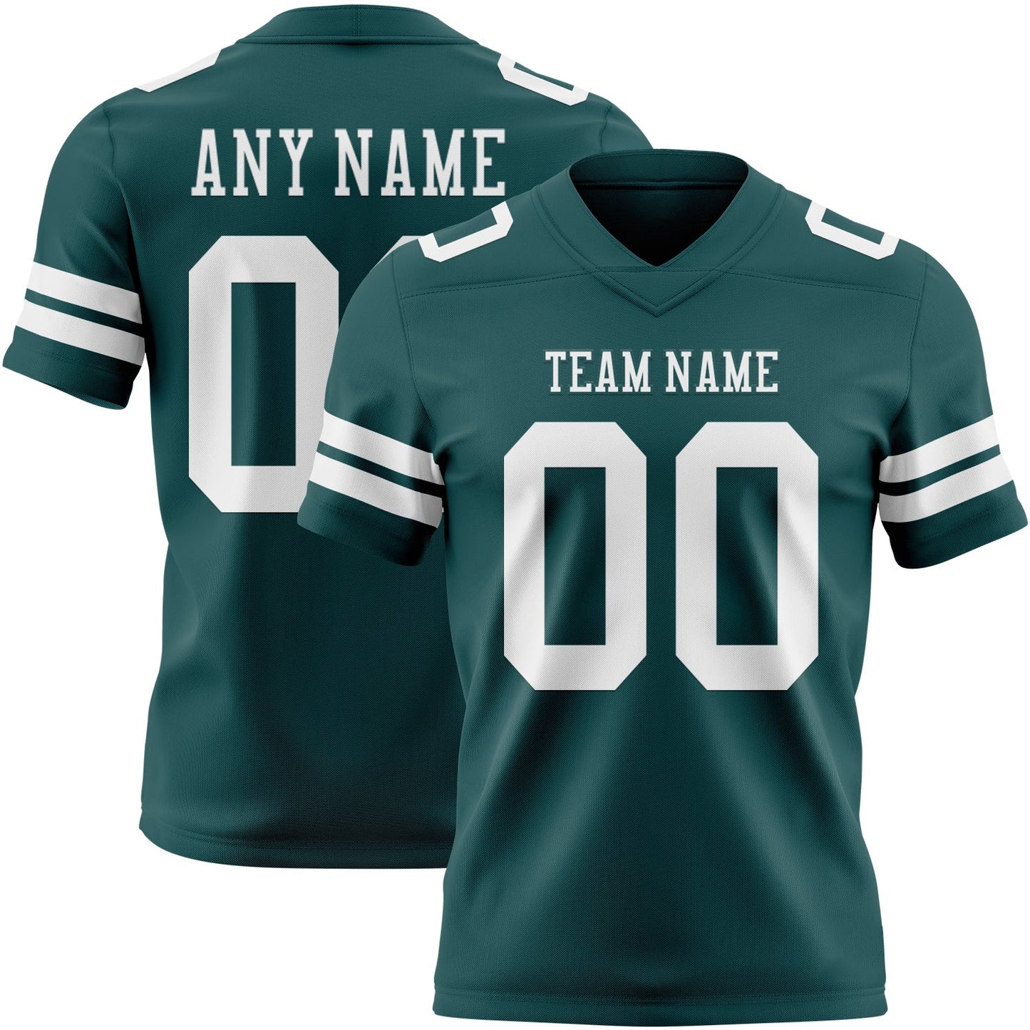 Custom Midnight Green White Mesh Authentic Football Jersey - Sky-Custom
