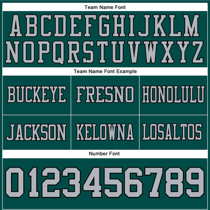 Custom Midnight Green Gray-Black Mesh Authentic Football Jersey - Sky-Custom