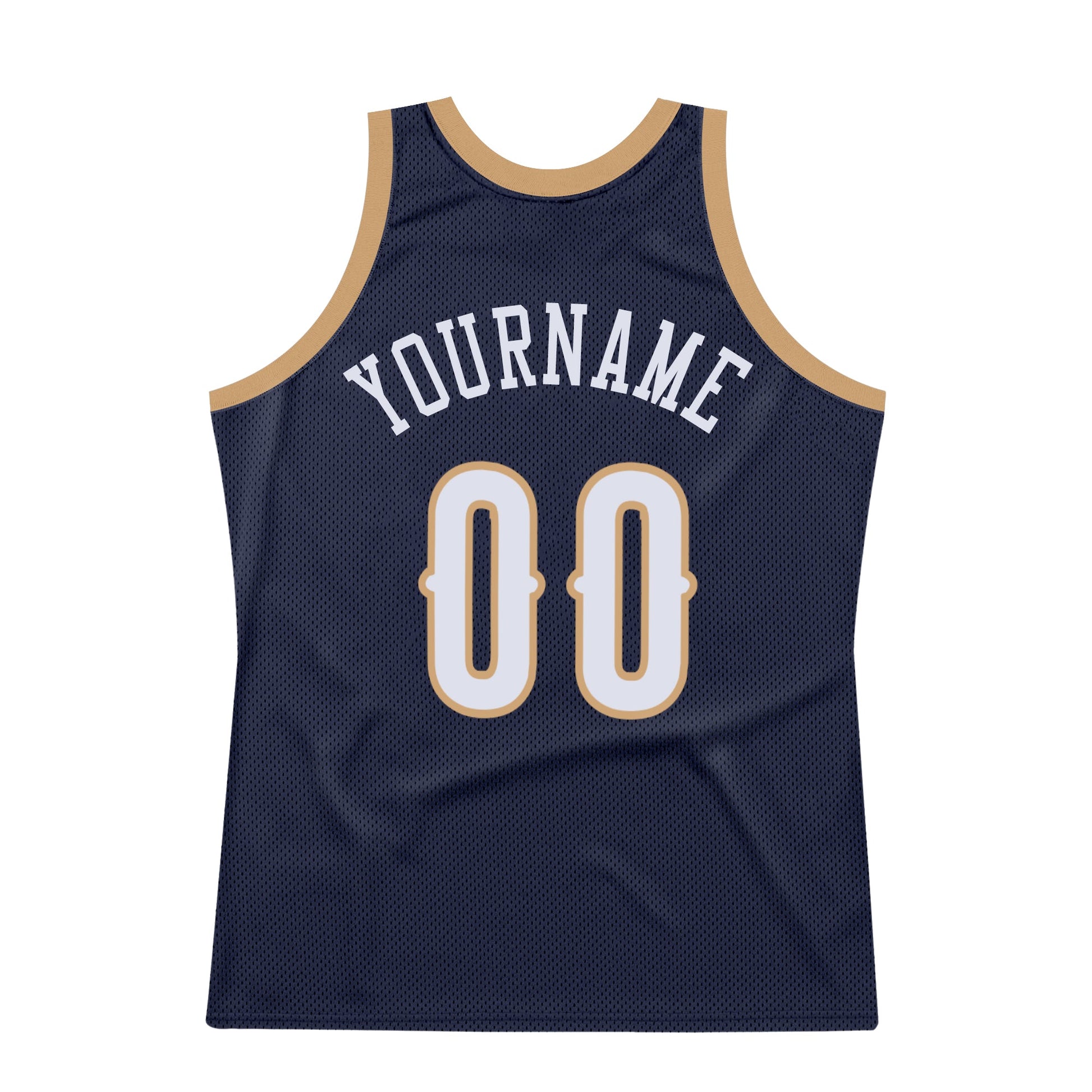Custom Navy White-Old Gold Authentic Throwback Basketball Jersey - Sky-Custom