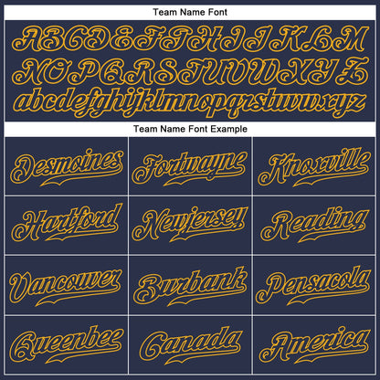 Custom Navy Navy-Gold Authentic Baseball Jersey - Sky-Custom