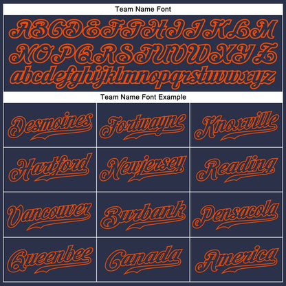 Custom Navy Navy-Orange Authentic Baseball Jersey - Sky-Custom