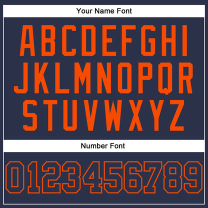 Custom Navy Navy-Orange Authentic Baseball Jersey - Sky-Custom