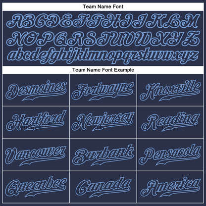 Custom Navy Navy-Light Blue Authentic Baseball Jersey - Sky-Custom