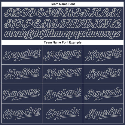 Custom Navy Navy-Gray Authentic Baseball Jersey - Sky-Custom