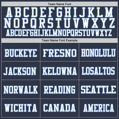 Custom Navy White-Light Blue Mesh Authentic Throwback Football Jersey - Sky-Custom